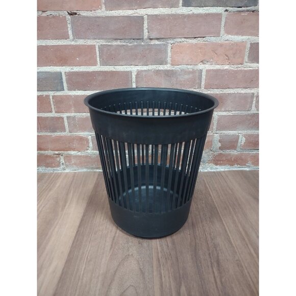 Vintage 1970s 80s Heller Canada 12" Black Trash Can Storage Bin, MCM Mid Century - Picture 6 of 16